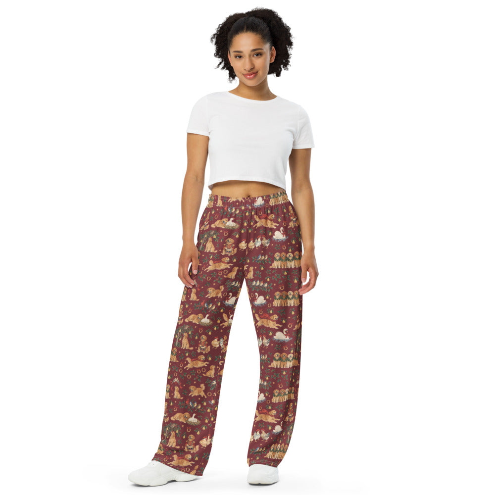 Five Golden Rings Wide-Leg Pajama Pants — Women's Front