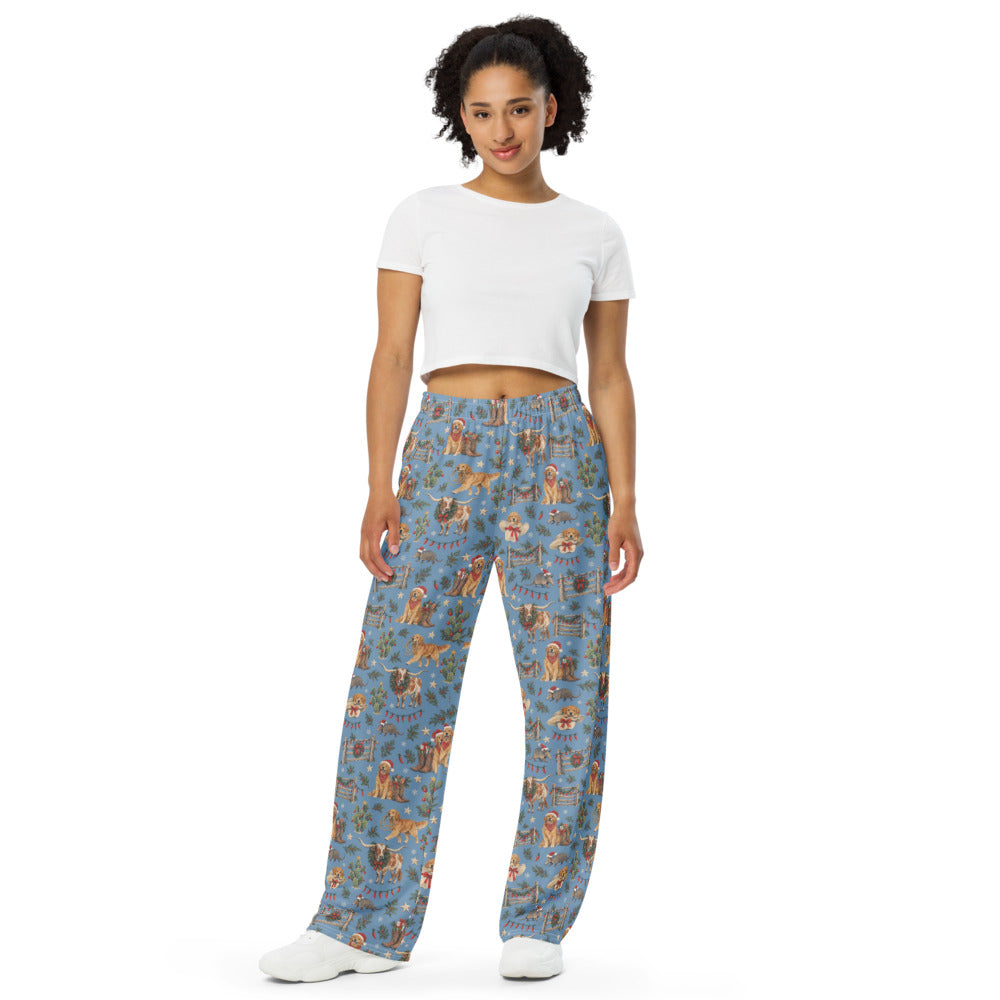 Lone Star Christmas Wide-Leg Pajama Pants — Women's Front