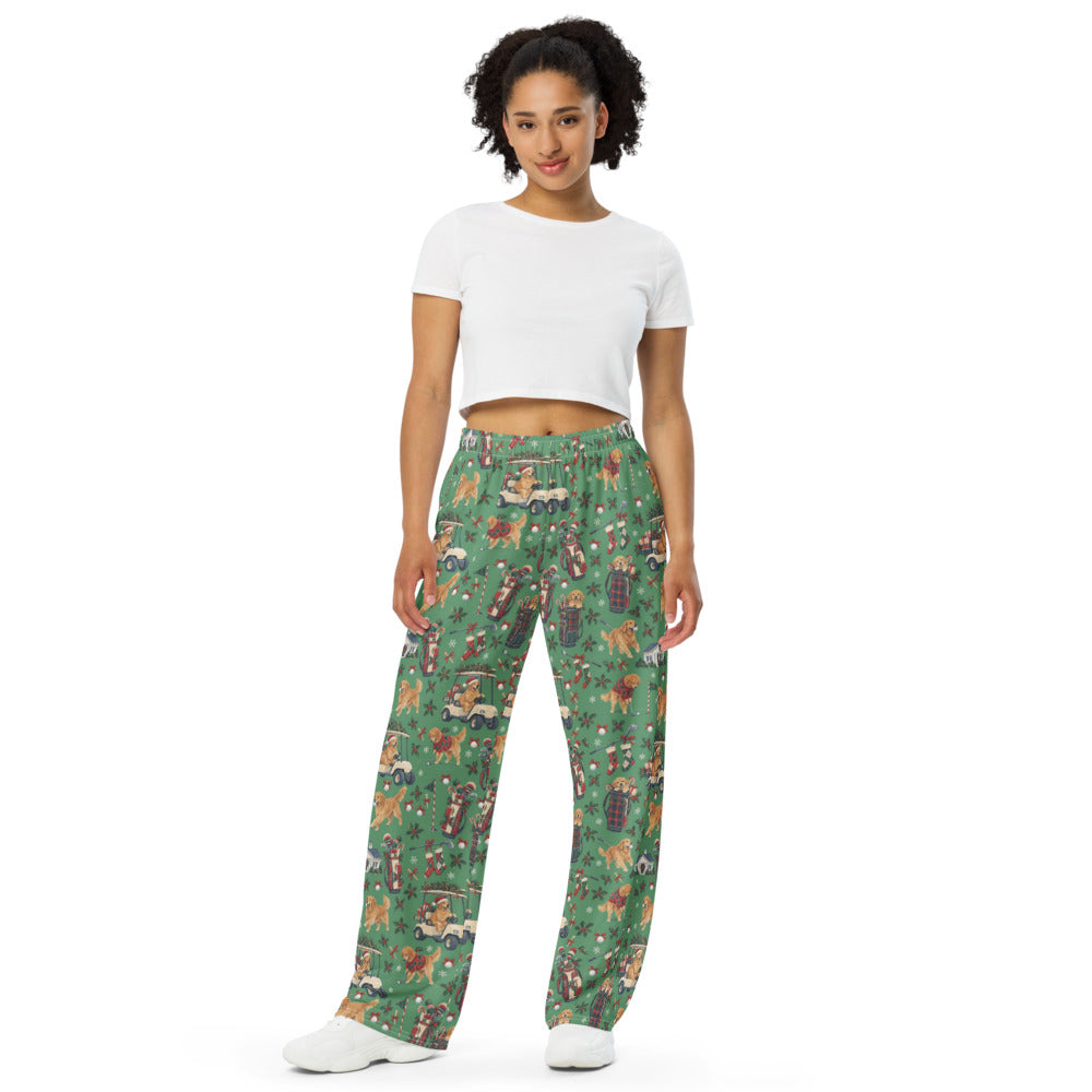 Holiday Rounds Wide-Leg Pajama Pants — Women's Front