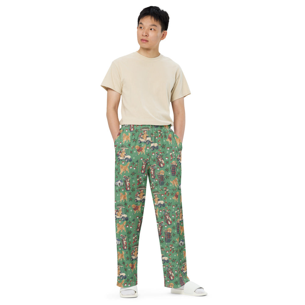 Holiday Rounds Wide-Leg Pajama Pants — Men's Front