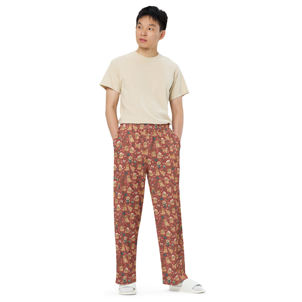 Santa Paws Wide-Leg Pajama Pants — Men's Front