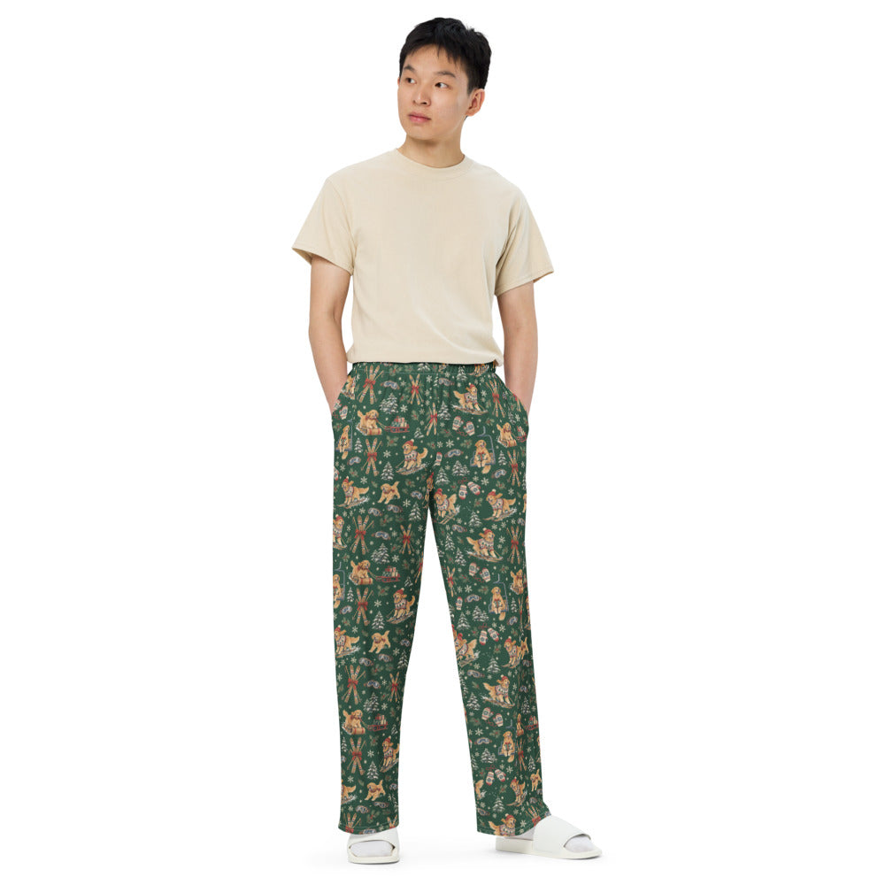 Après-Ski Goldens Wide-Leg Pajama Pants — Men's Front