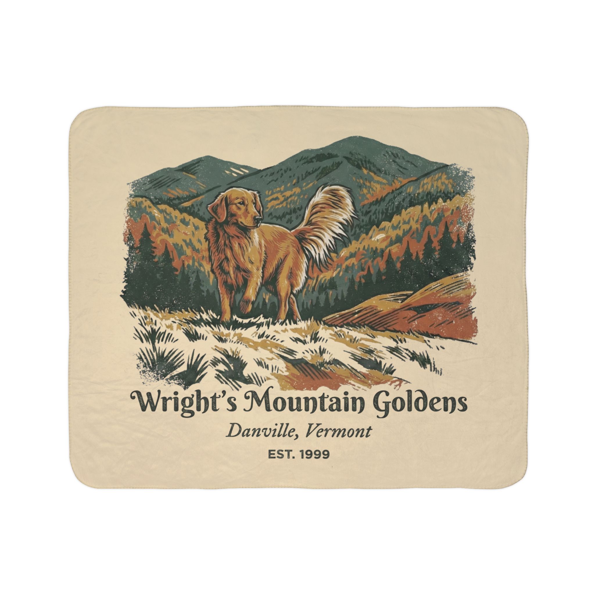 Wright's Mountain Goldens Cozy Fleece Sherpa Blanket
