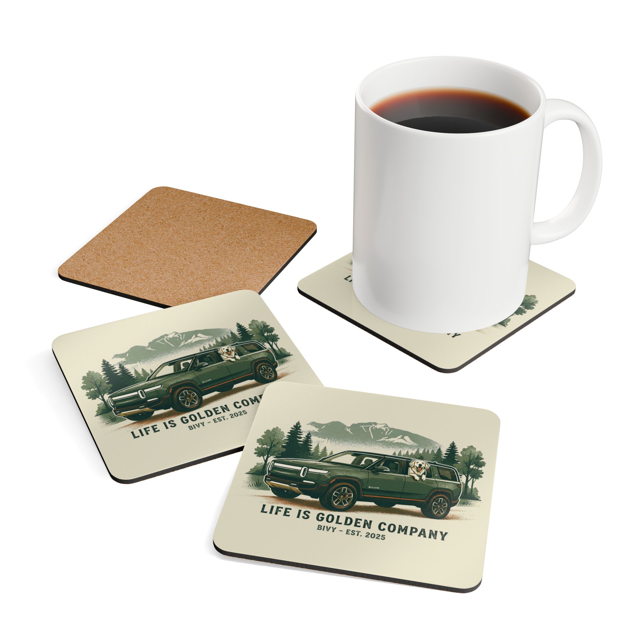 The Bivian Corkwood Coaster Set