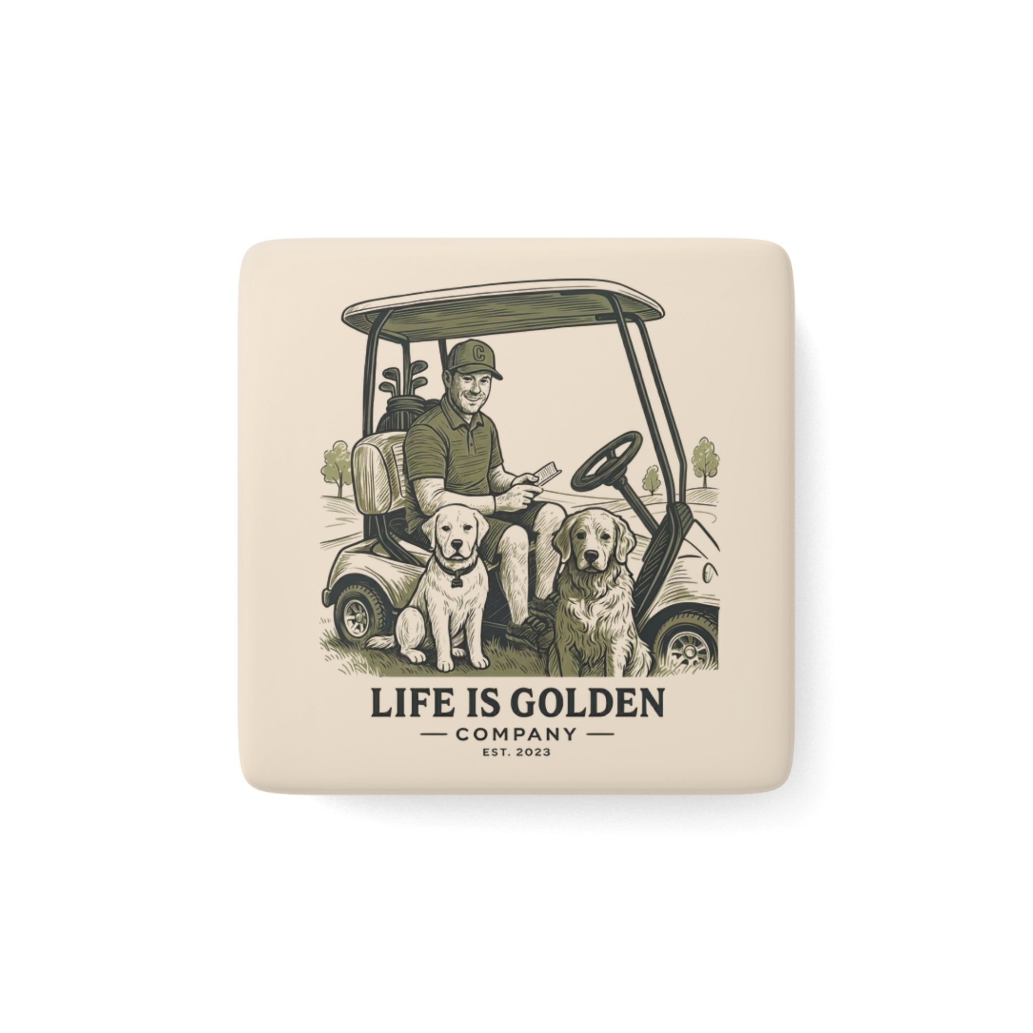 Par for the Paws Ceramic Magnet