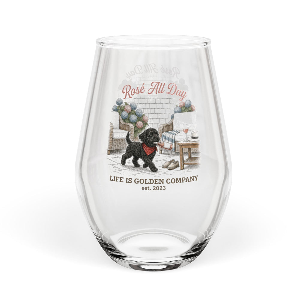 Rosé All Day Wine Glass 11.75 oz Black Schnoodle Edition