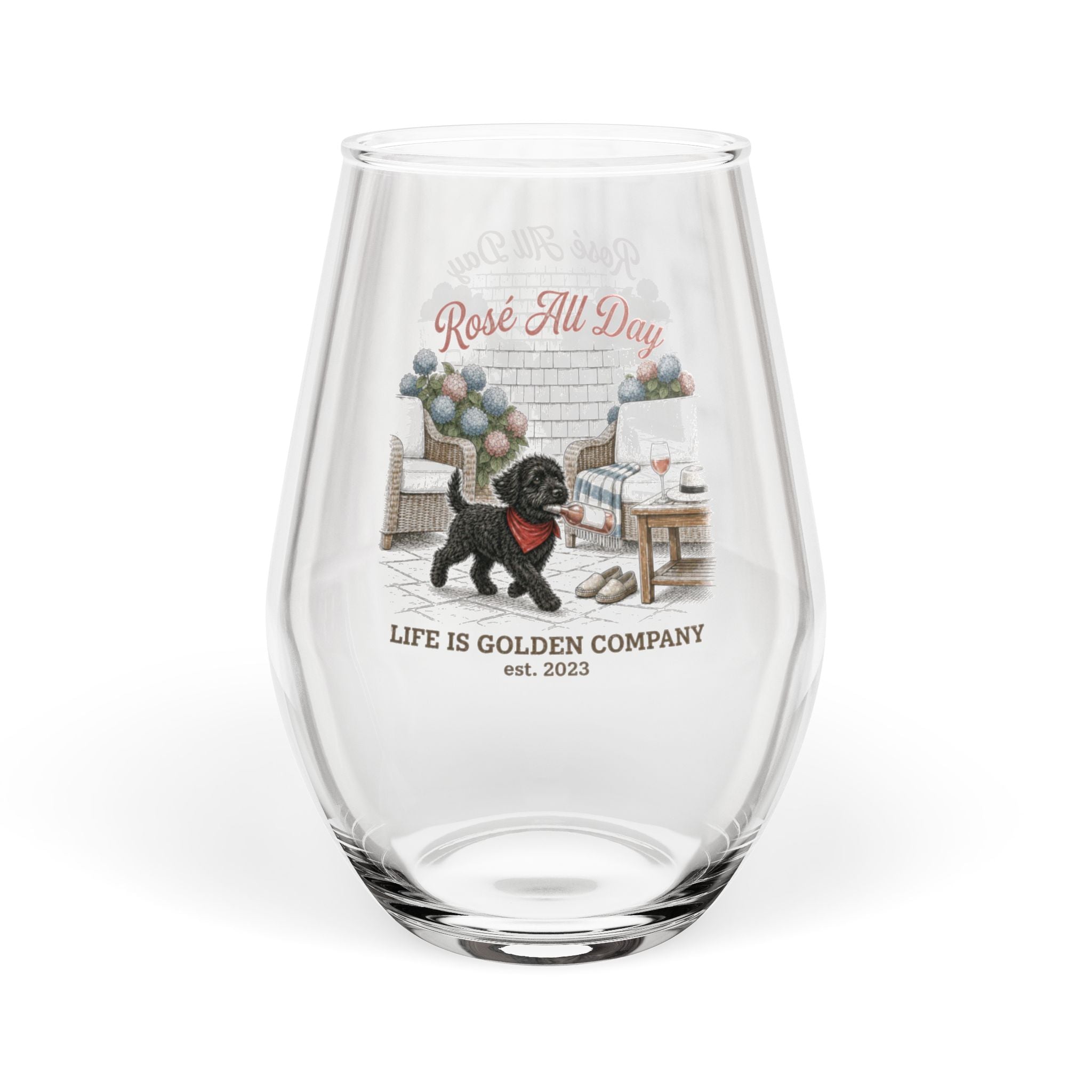 Rosé All Day Wine Glass 11.75 oz Black Schnoodle Edition