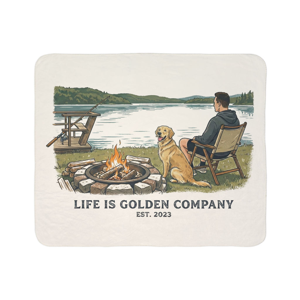 Lake Life Cozy Fleece Sherpa Blanket