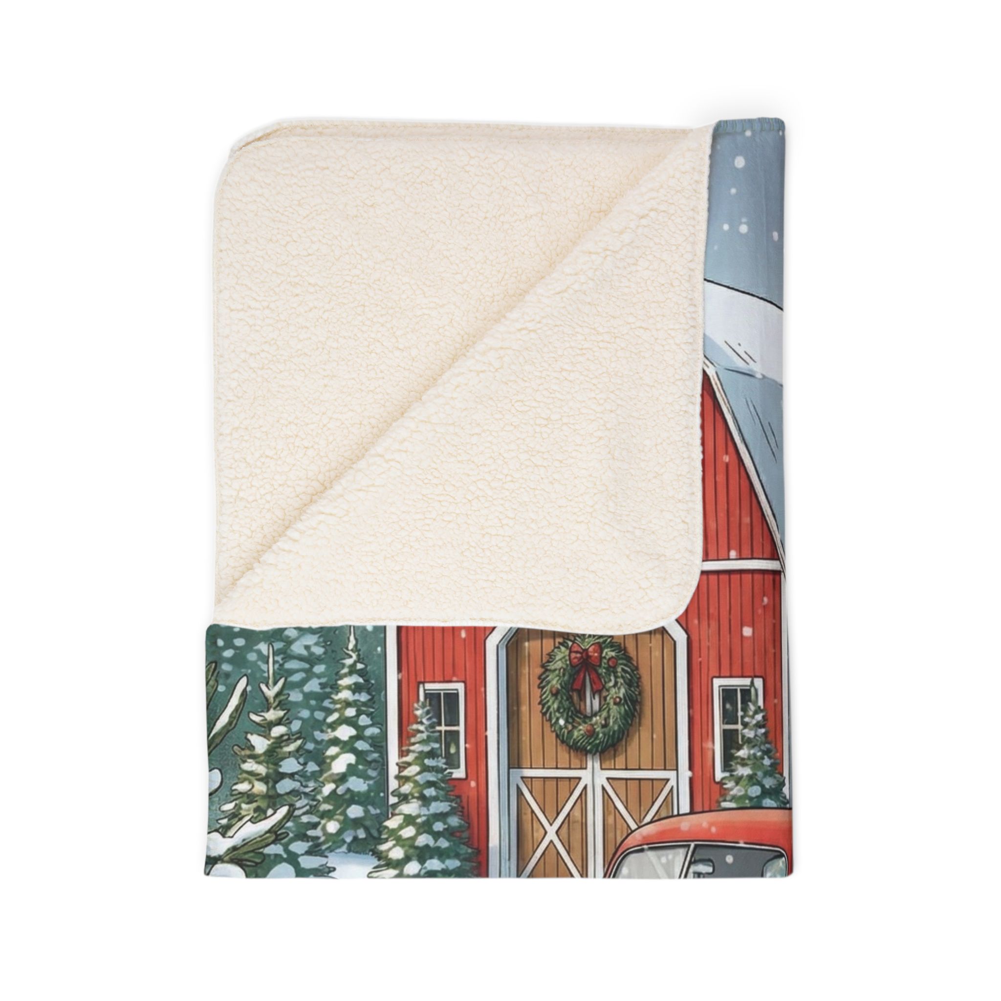 Bringing Home Christmas - black Schnoodle Edition Cozy Fleece Sherpa Blanket