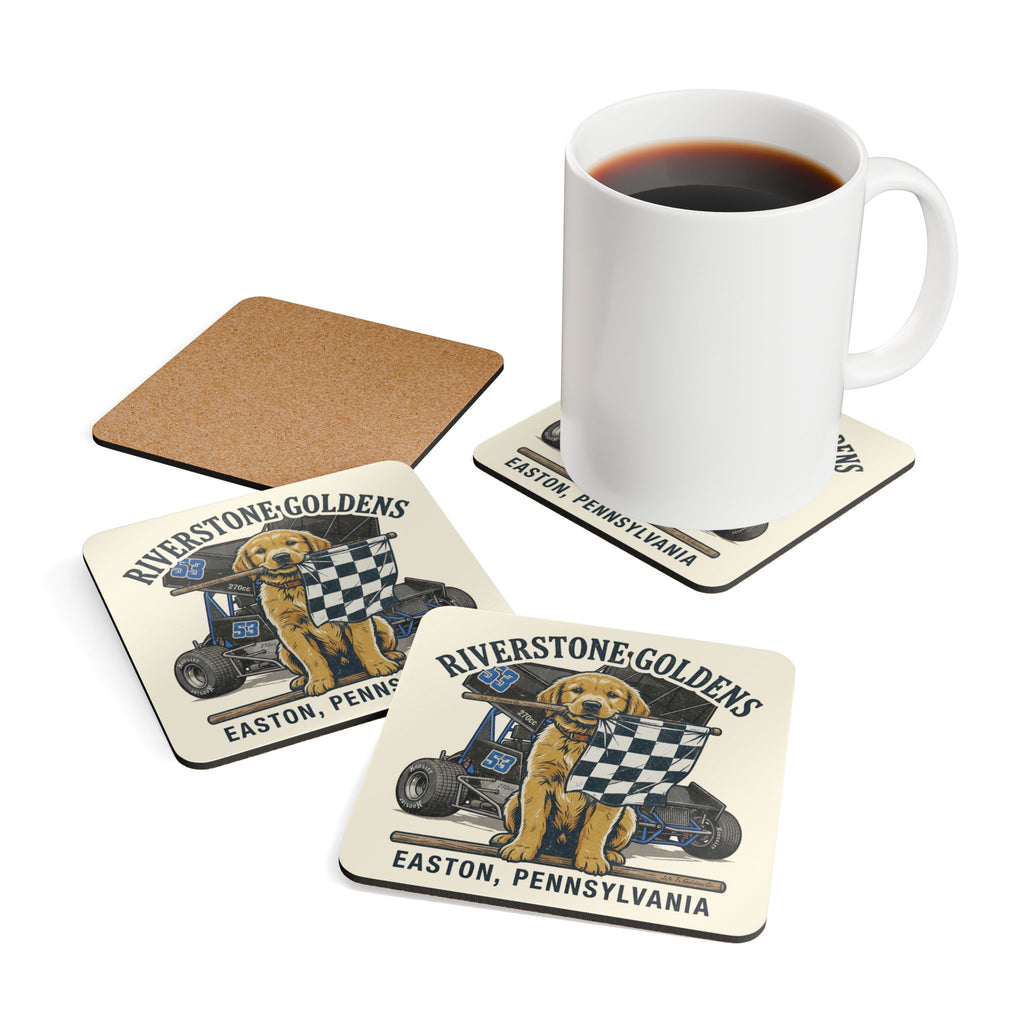 Riverstone Goldens Racing Corkwood Coaster Set