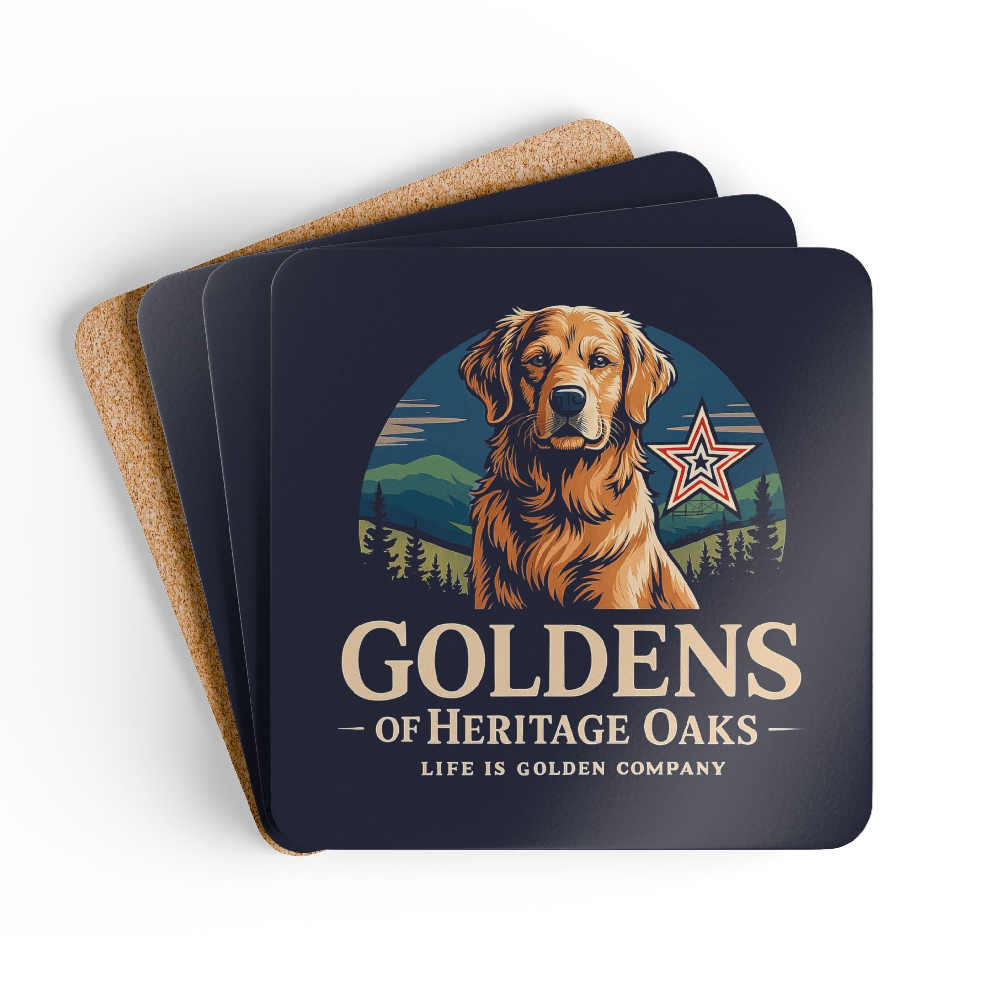 Heritage Oaks Corkwood Coaster Set