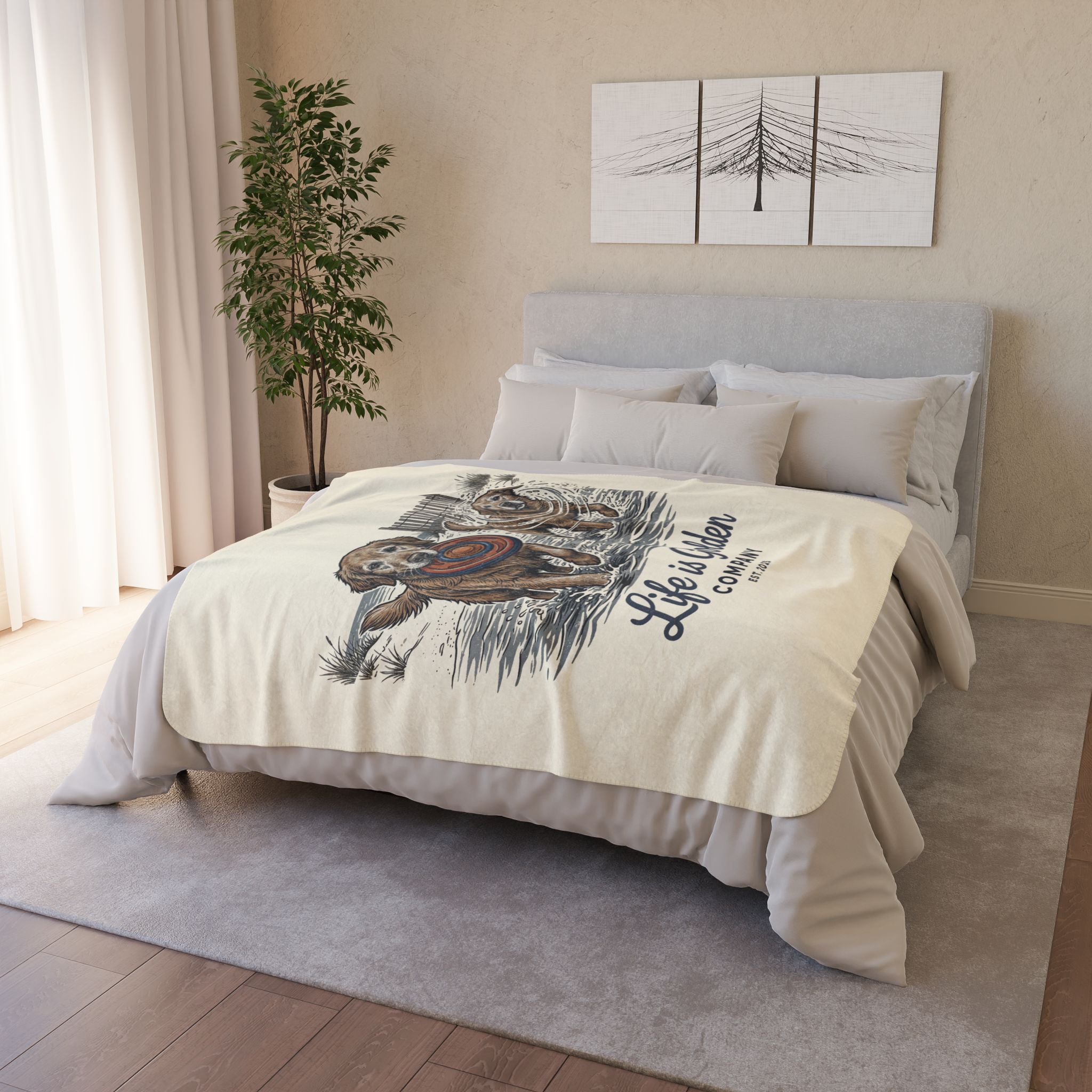 Beach Play Date Cozy Fleece Sherpa Blanket