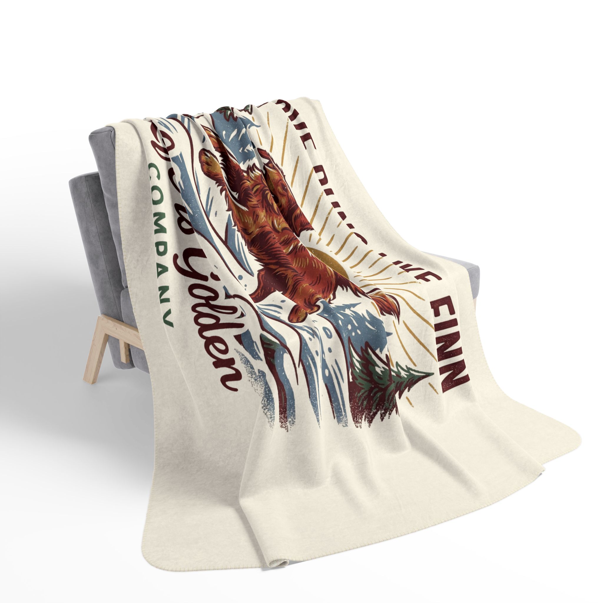 Love Runs Like Finn Cozy Fleece Sherpa Blanket