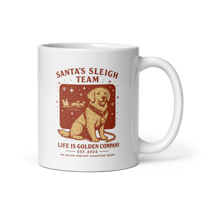 Santa's Sleigh Team Mug — White