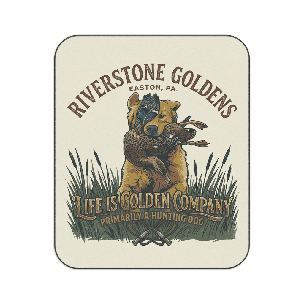 Riverstone Goldens Hunting Picnic Blanket with Water Resistant Backing