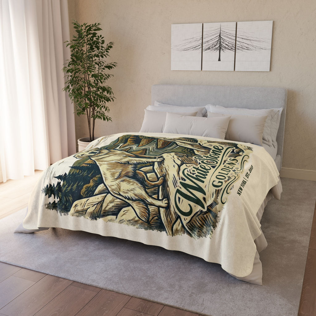 White Stone Goldens Cozy Fleece Sherpa Blanket