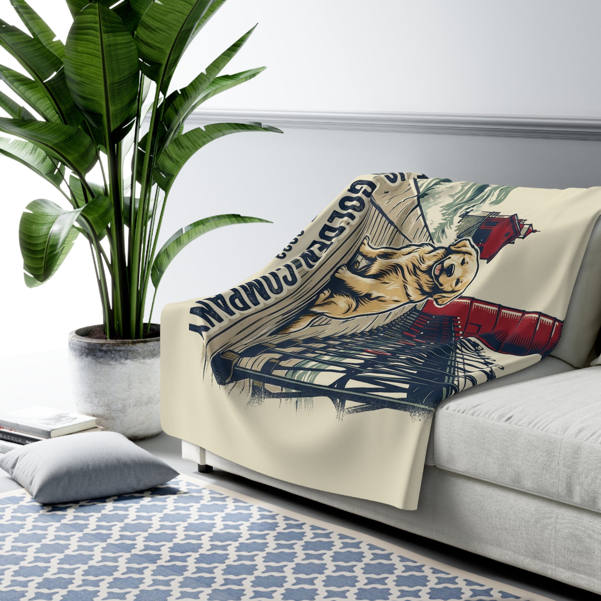 Pier Pup Cozy Sherpa Fleece Blanket