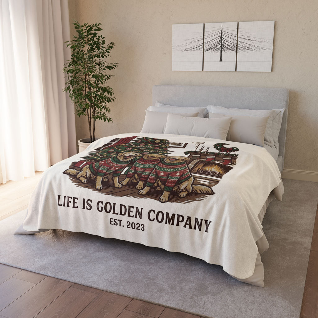 Christmas Trio Cozy Fleece Sherpa Blanket