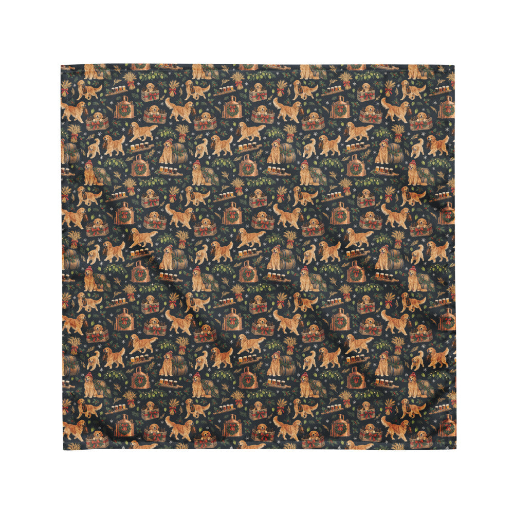 Brewmaster's Christmas Matching Dog Bandana — Flat Front