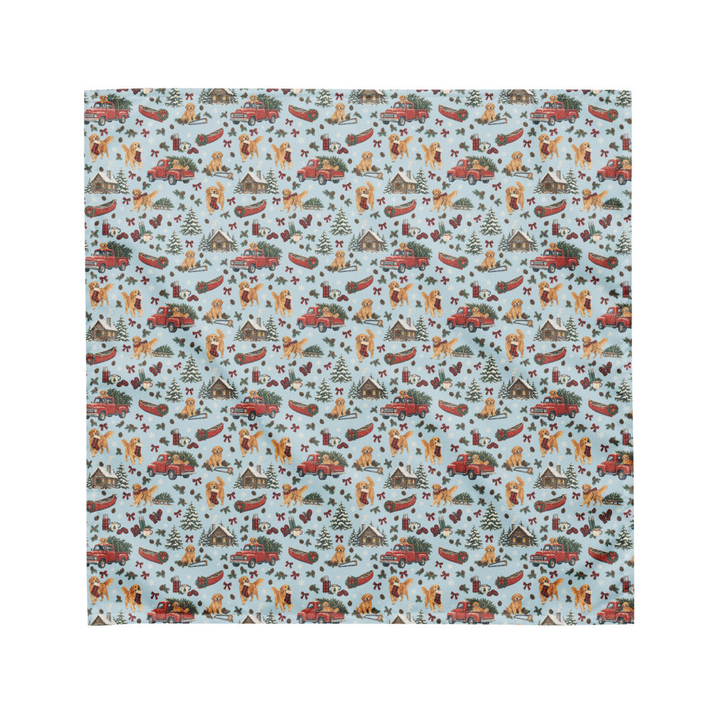 Tree Farm Christmas Matching Dog Bandana — Flat Front