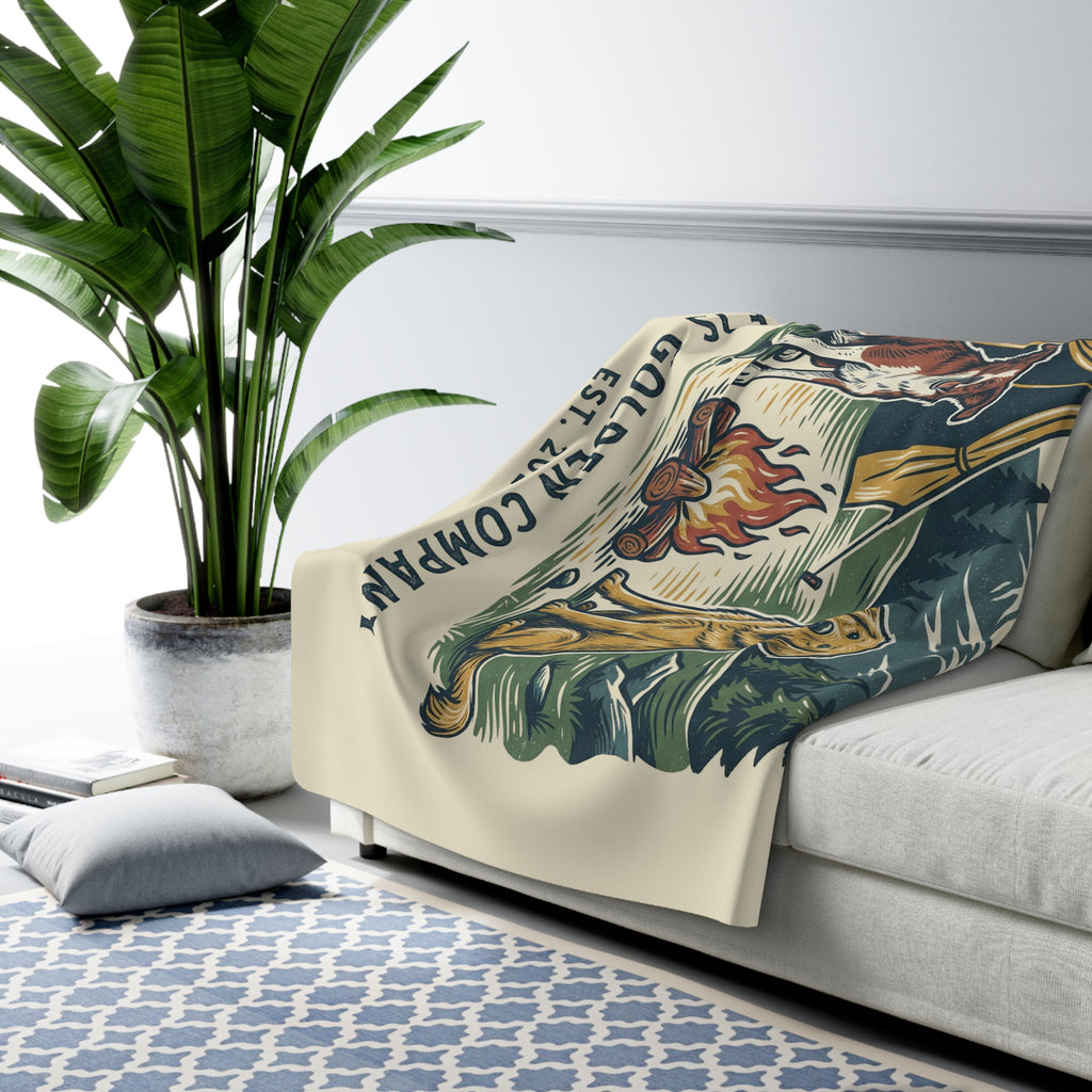 Mountain Campers Cozy Sherpa Fleece Blanket