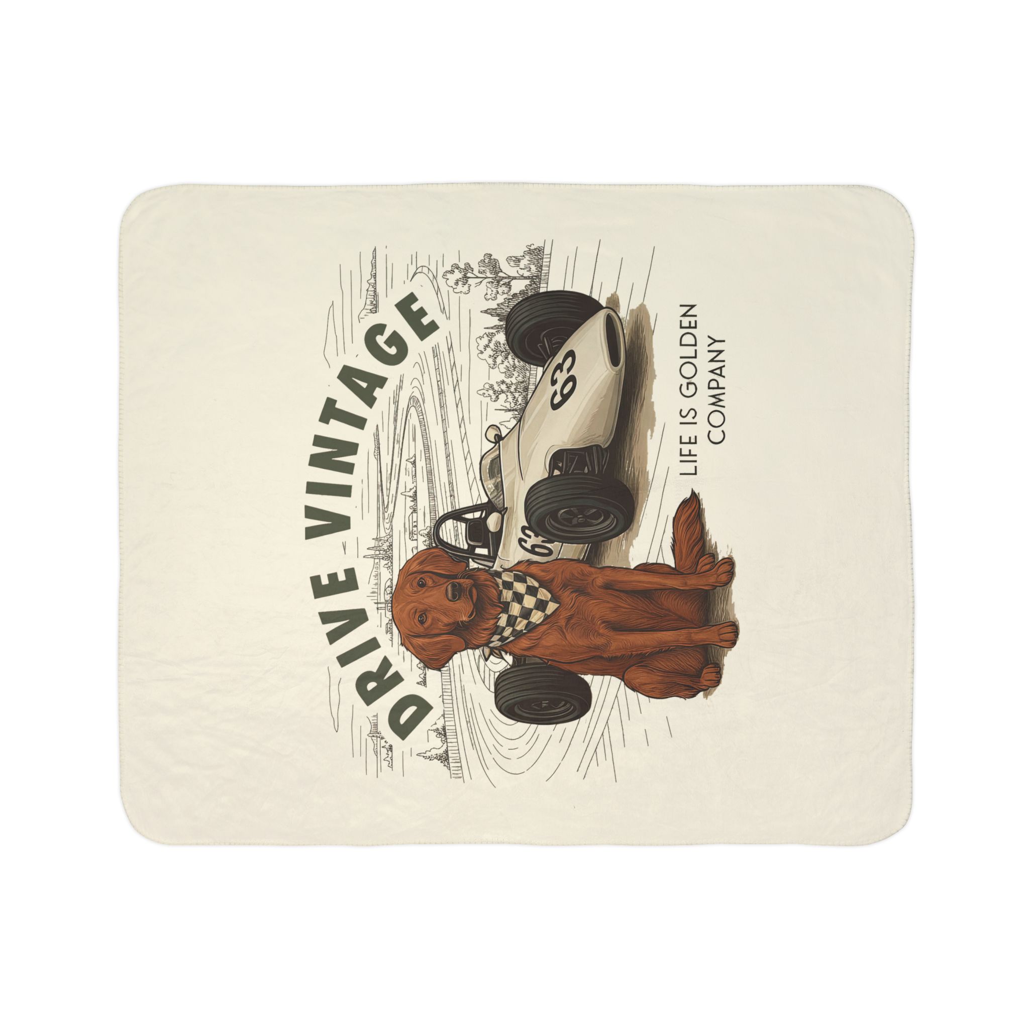 Drive Vintage Cozy Fleece Sherpa Blanket
