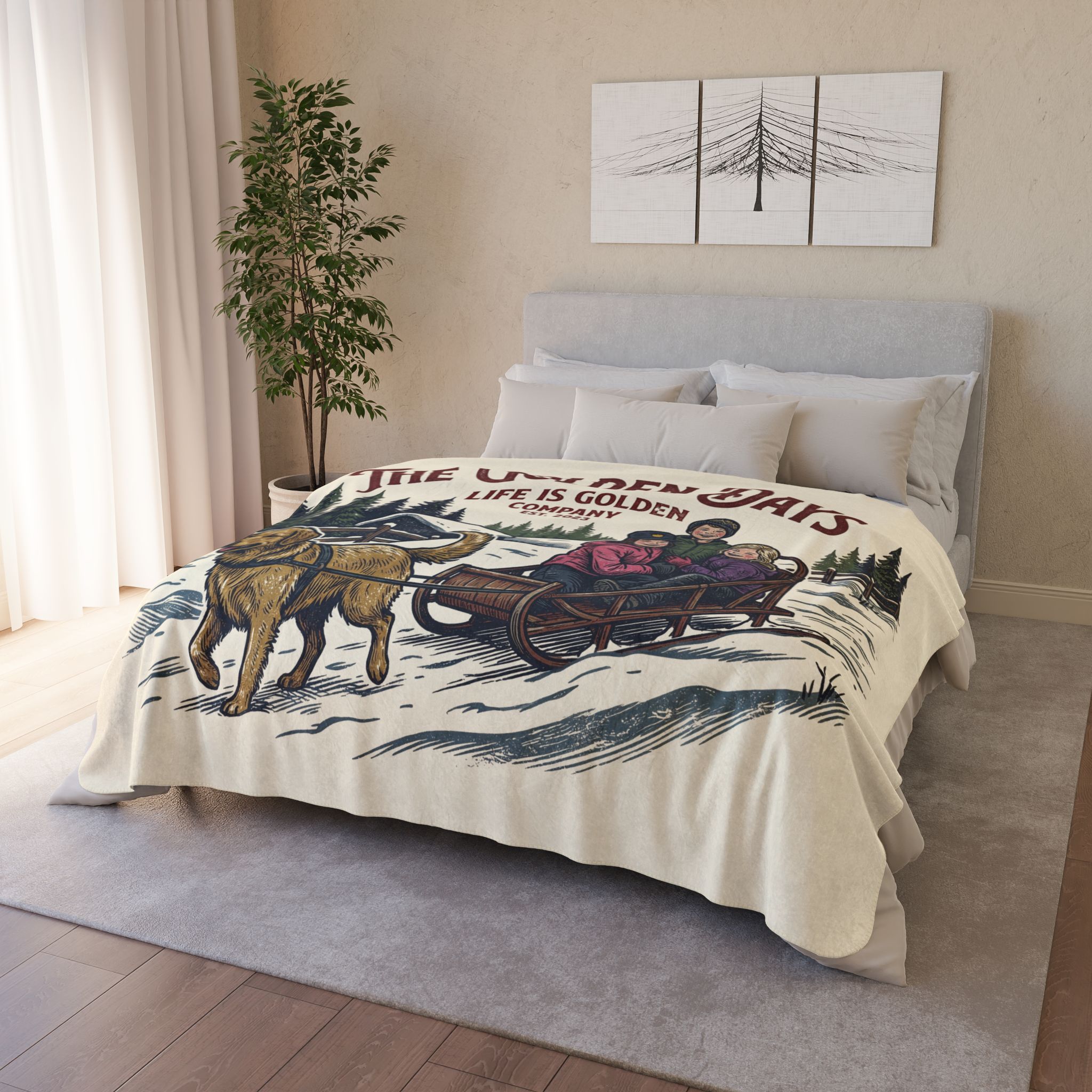 The Golden Days Cozy Fleece Sherpa Blanket