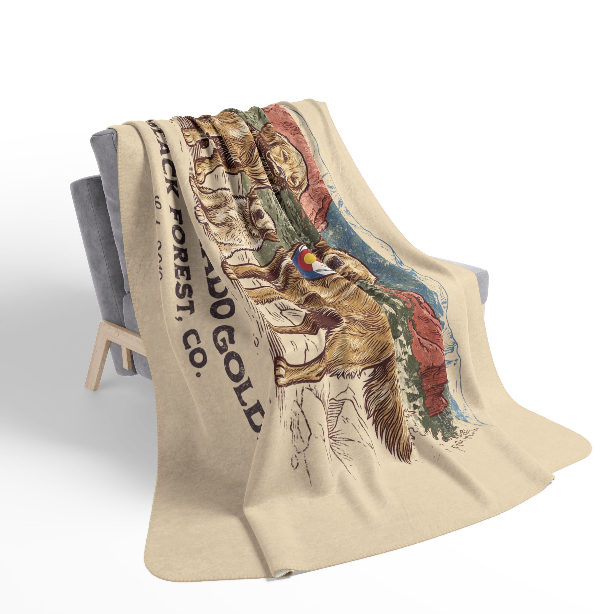 Kelly's CO Goldens Cozy Fleece Sherpa Blanket