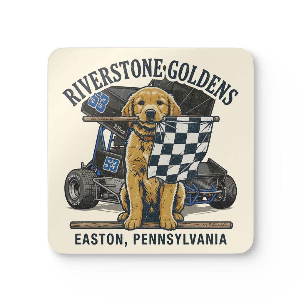 Riverstone Goldens Racing Corkwood Coaster Set