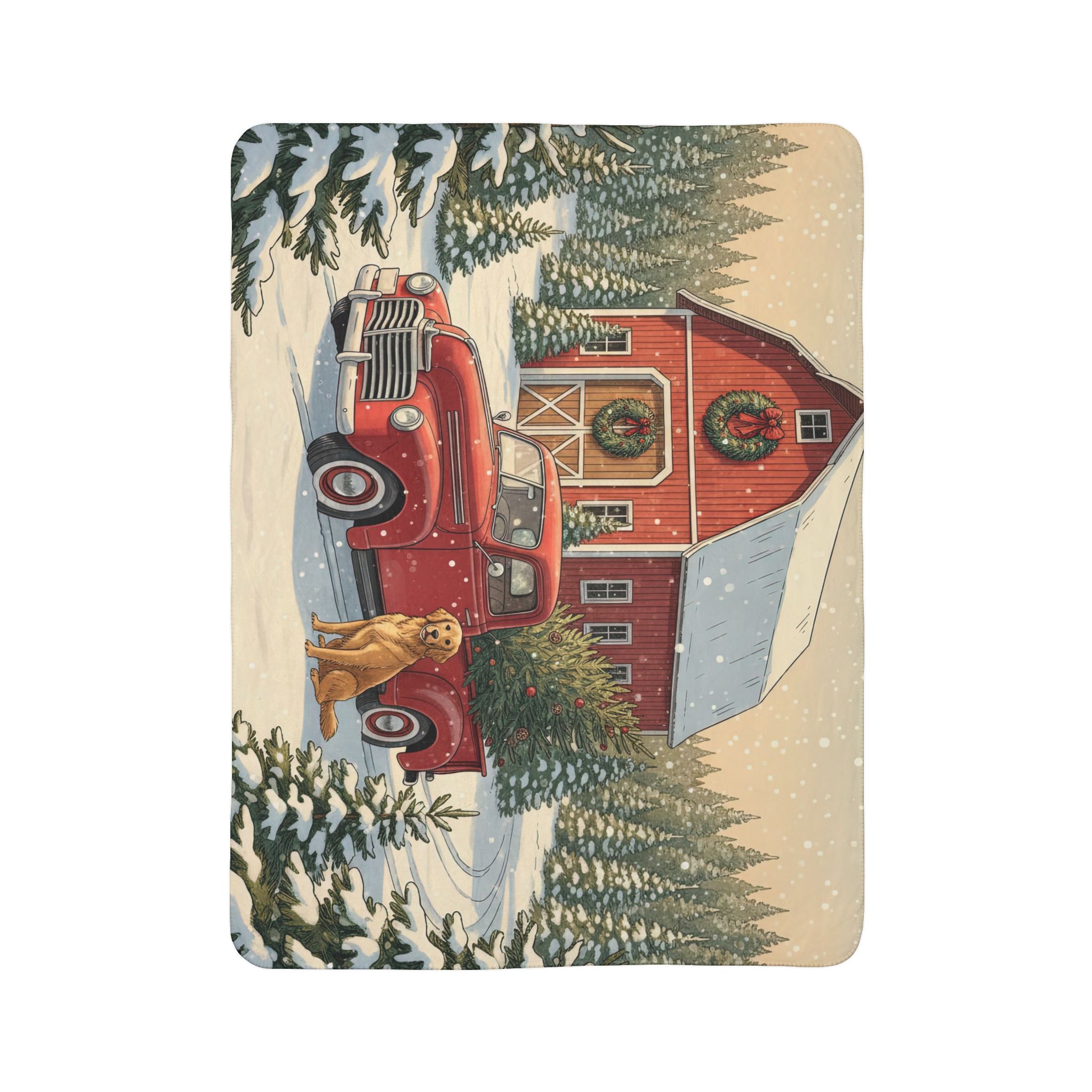 Bringing Home Christmas - black Schnoodle Edition Cozy Fleece Sherpa Blanket