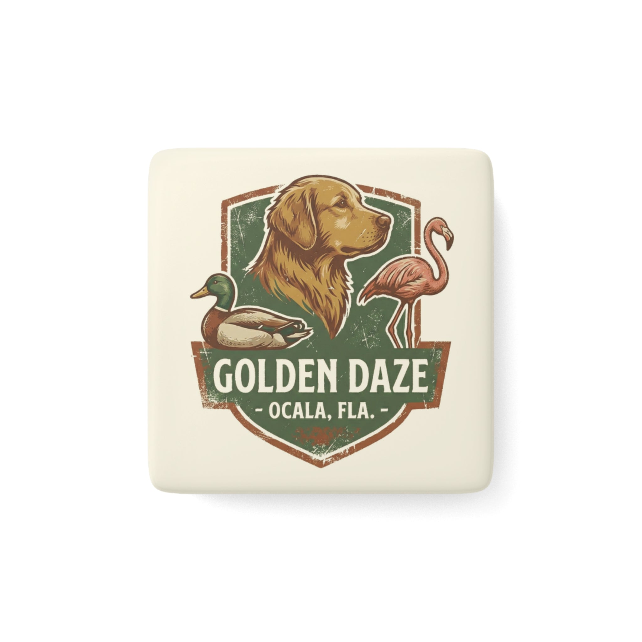 Golden Daze Emblem II Ceramic Magnet