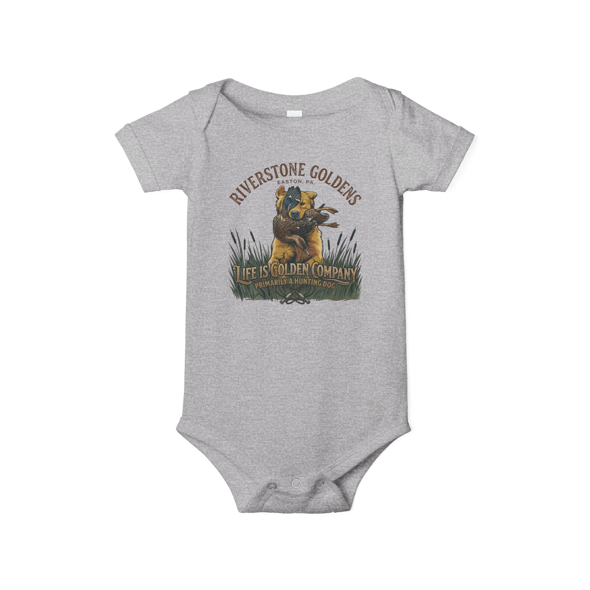 Riverstone Goldens Hunting Baby Onesie