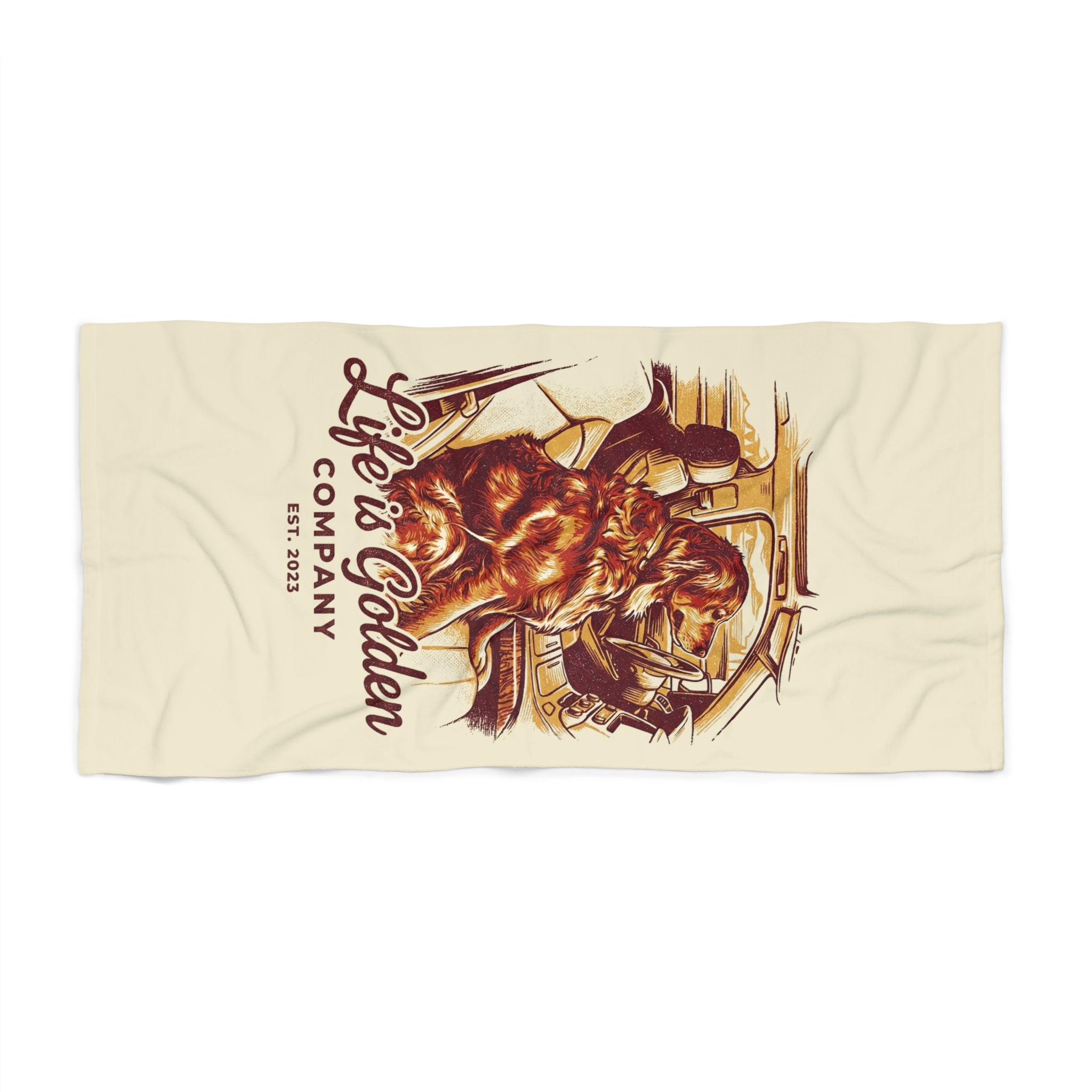 Golden Passenger Beach Towel