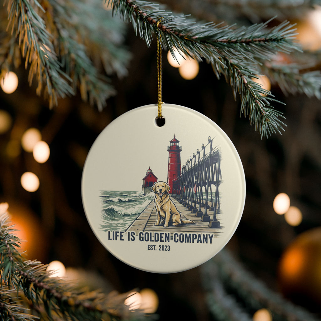 Pier Pup Ceramic Ornament