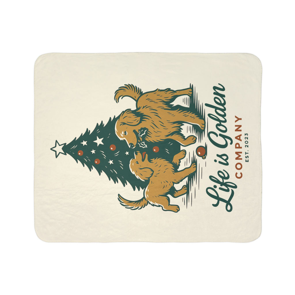 Christmas Playtime Cozy Fleece Sherpa Blanket