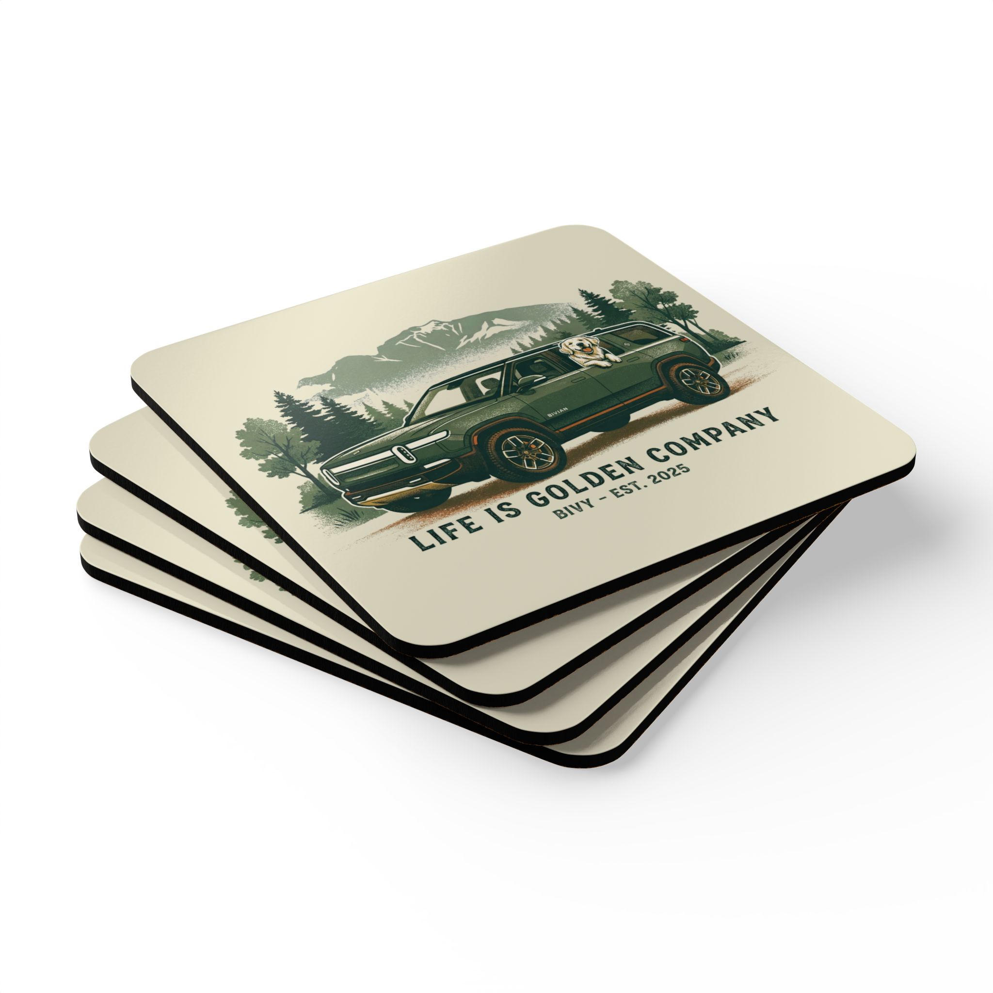 The Bivian Corkwood Coaster Set