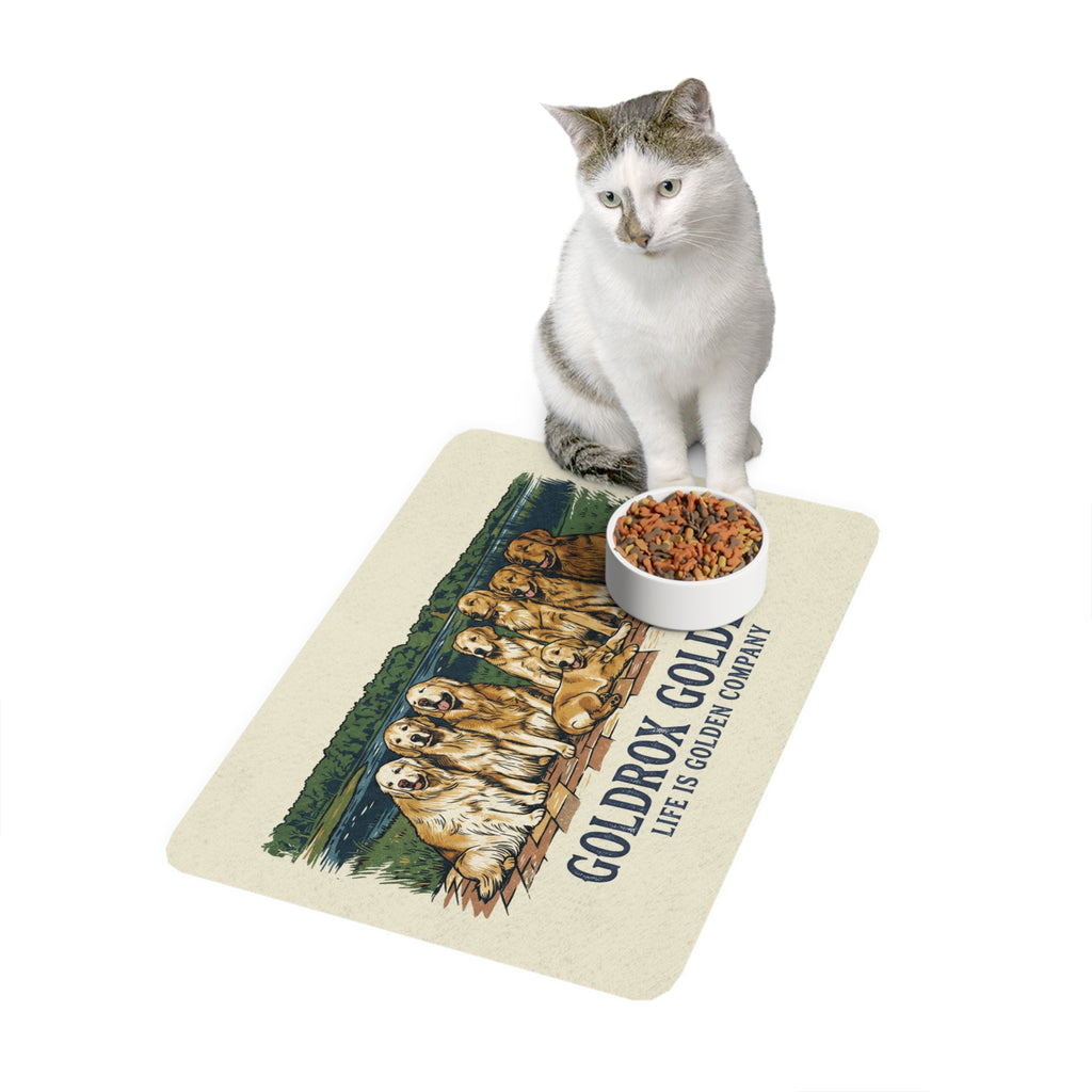 GoldRox - Shades Of Gold Pet Food Mat (12x18)