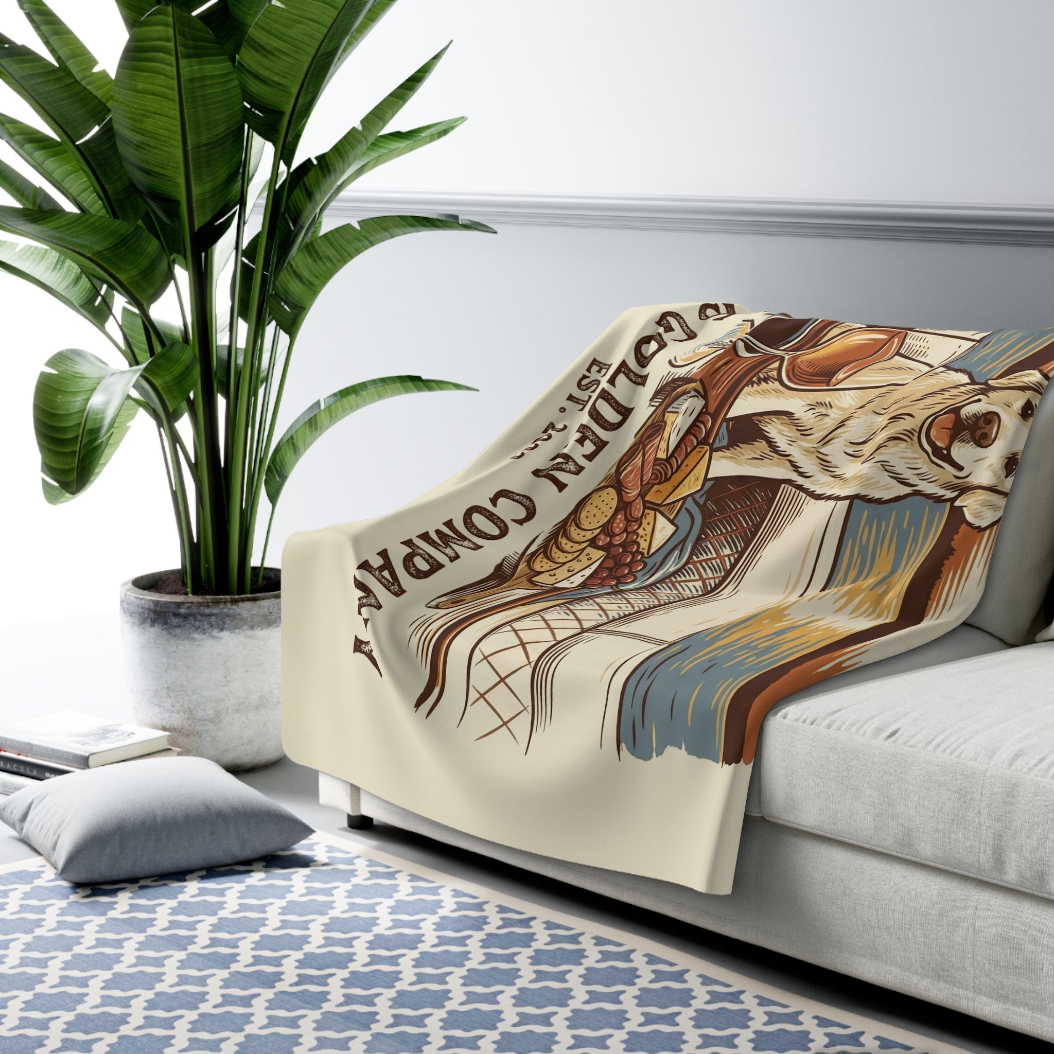 Sunset Sips &amp; Golden Trips Cozy Sherpa Fleece Blanket