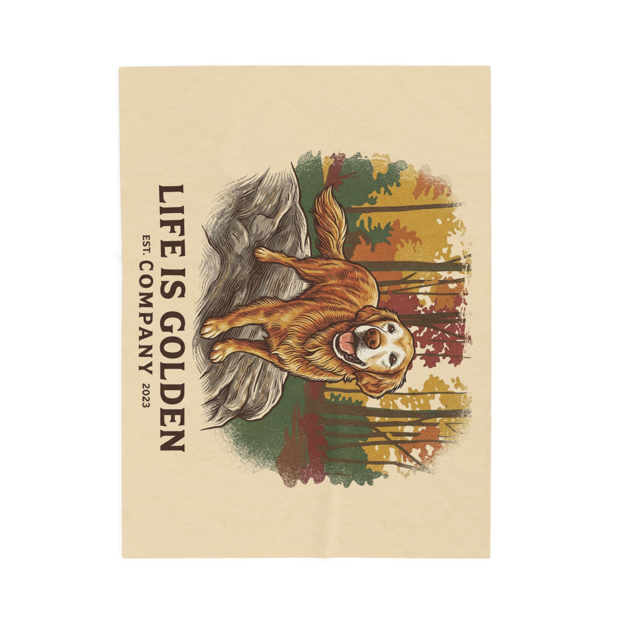 Autumn of a Golden Velveteen Plush Blanket
