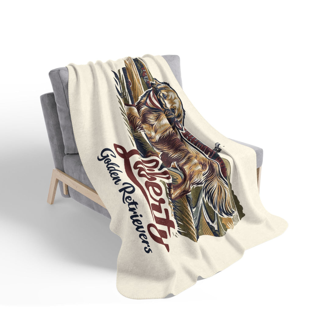 Liberty Golden Retrievers  Cozy Fleece Sherpa Blanket