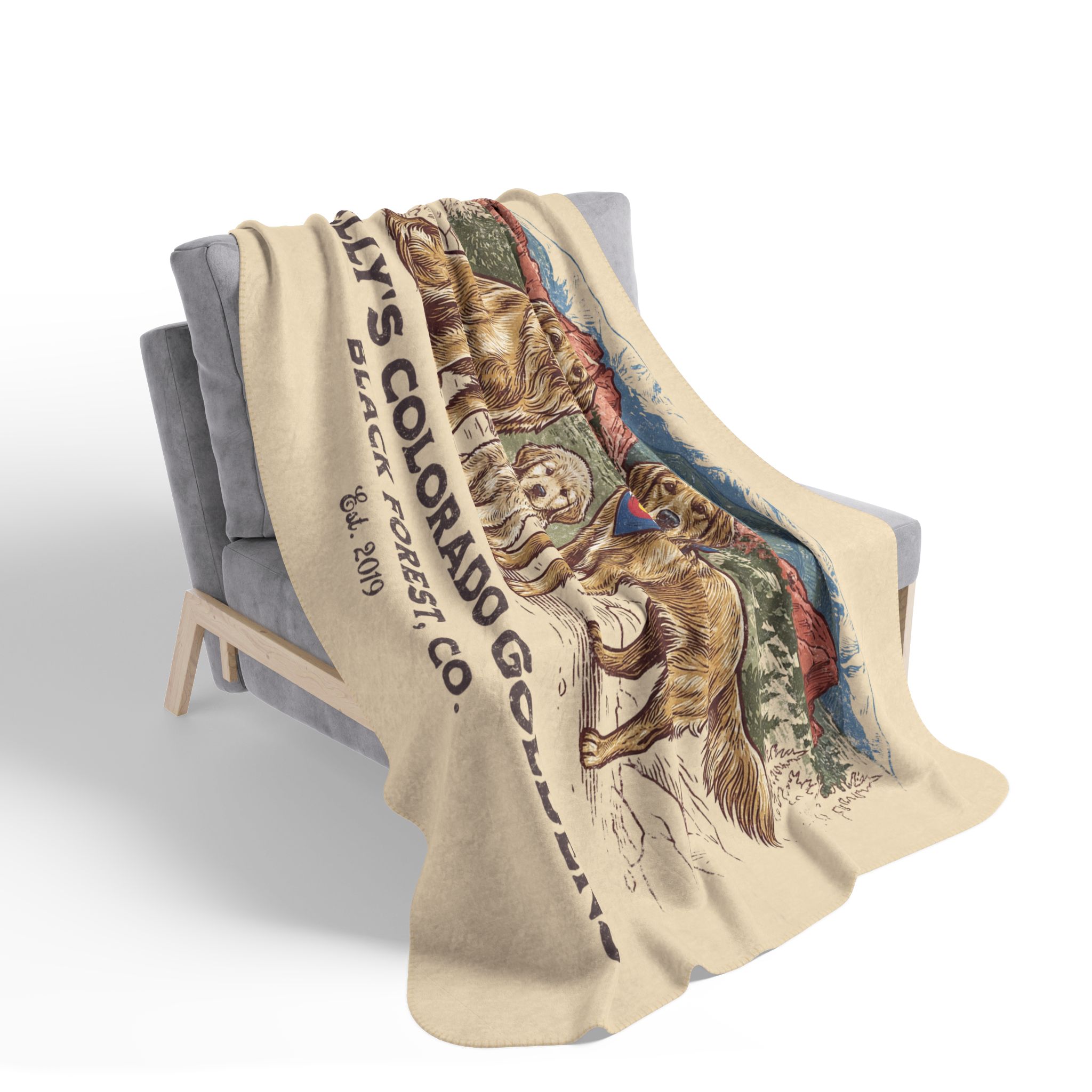 Kelly's CO Goldens Cozy Fleece Sherpa Blanket