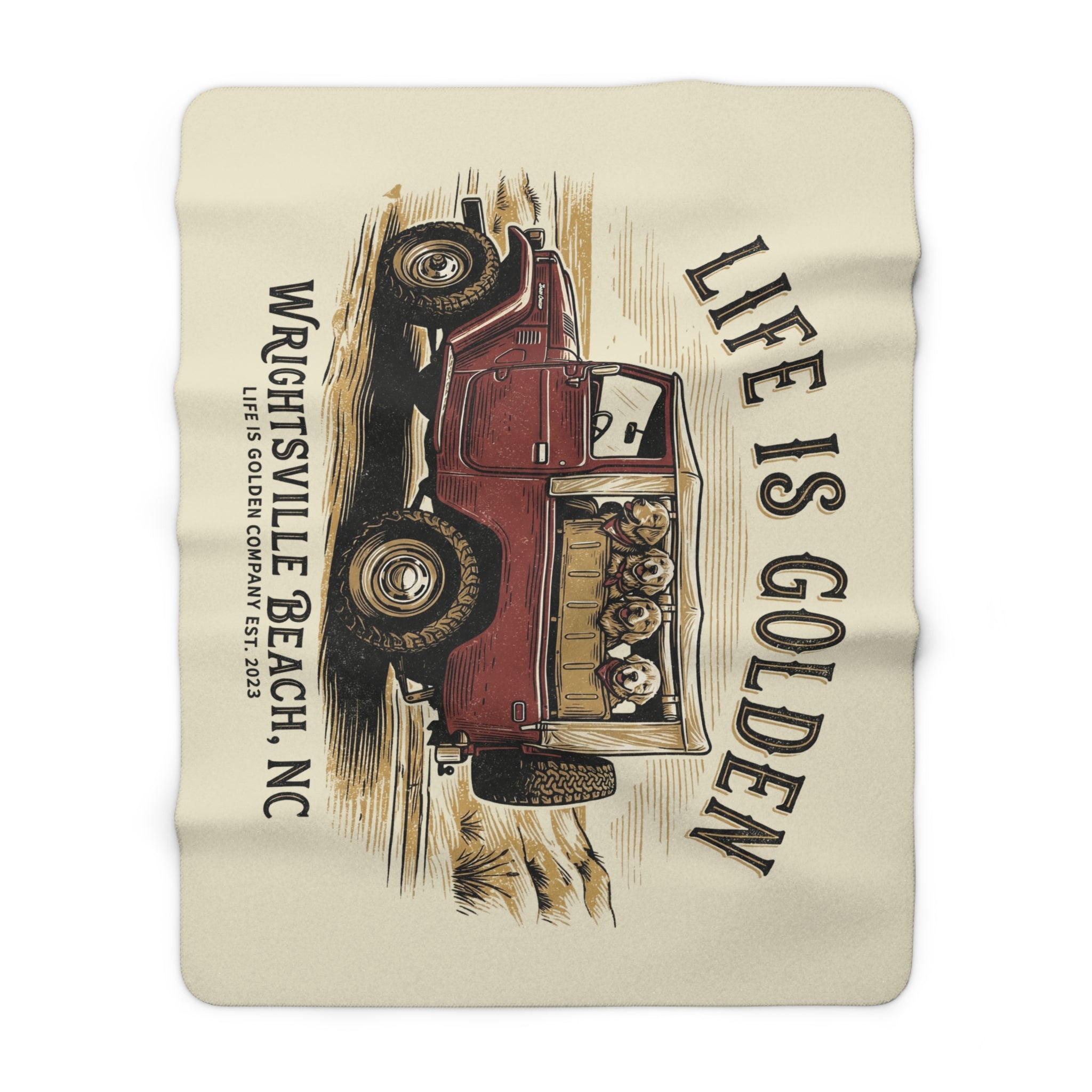Wrightsville Beach Cozy Sherpa Fleece Blanket