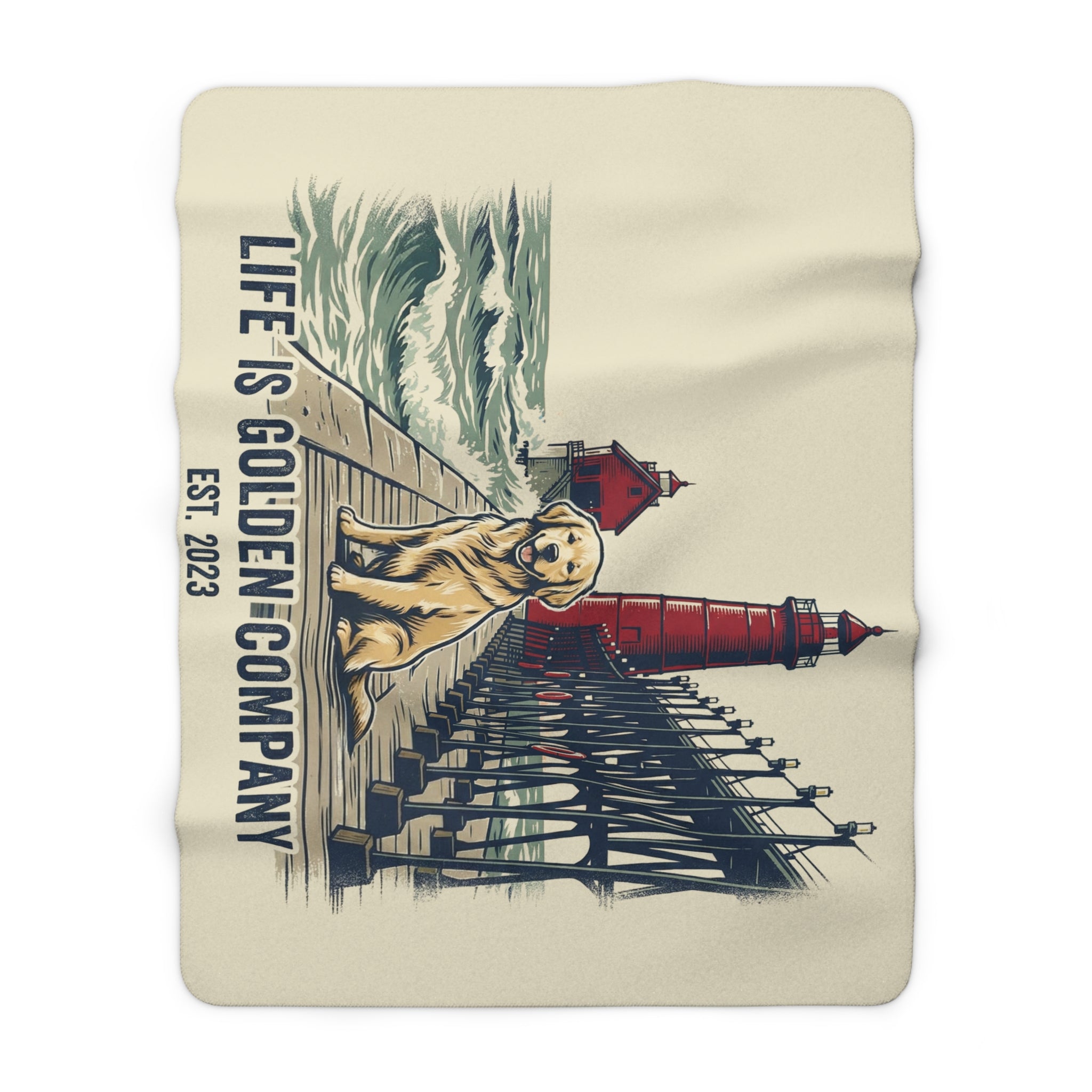 Pier Pup Cozy Sherpa Fleece Blanket