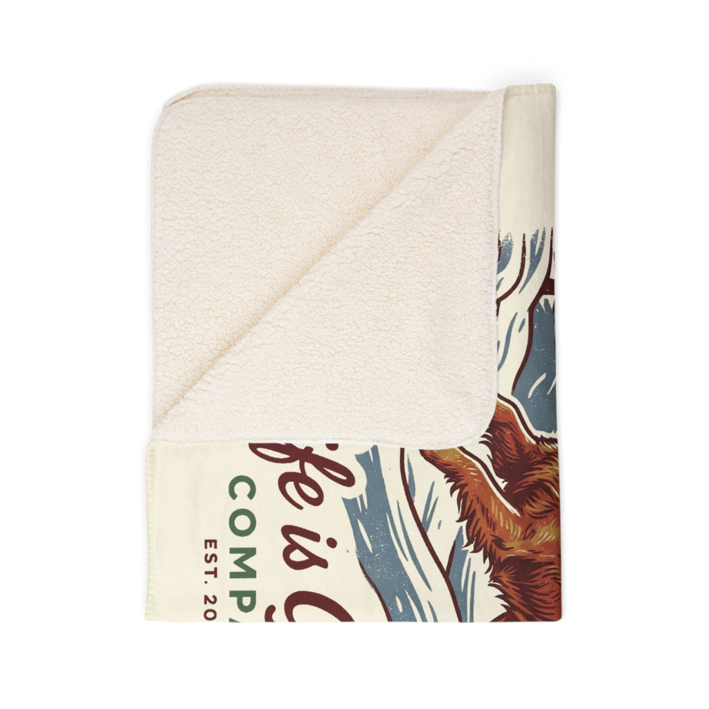 Love Runs Like Finn Cozy Fleece Sherpa Blanket