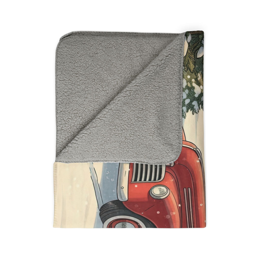 Bringing Home Christmas - black Schnoodle Edition Cozy Fleece Sherpa Blanket