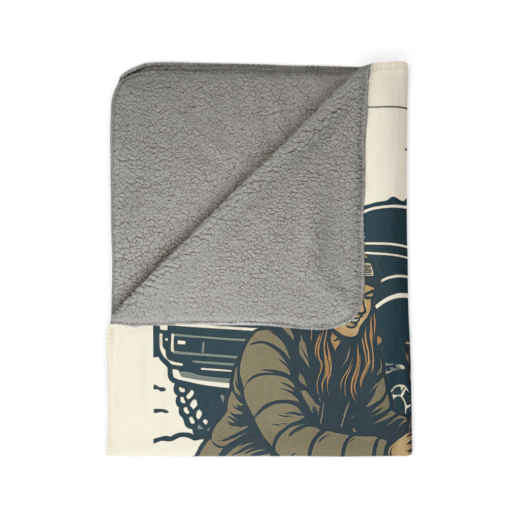For the love of the Golden Truck Cozy Fleece Sherpa Blanket