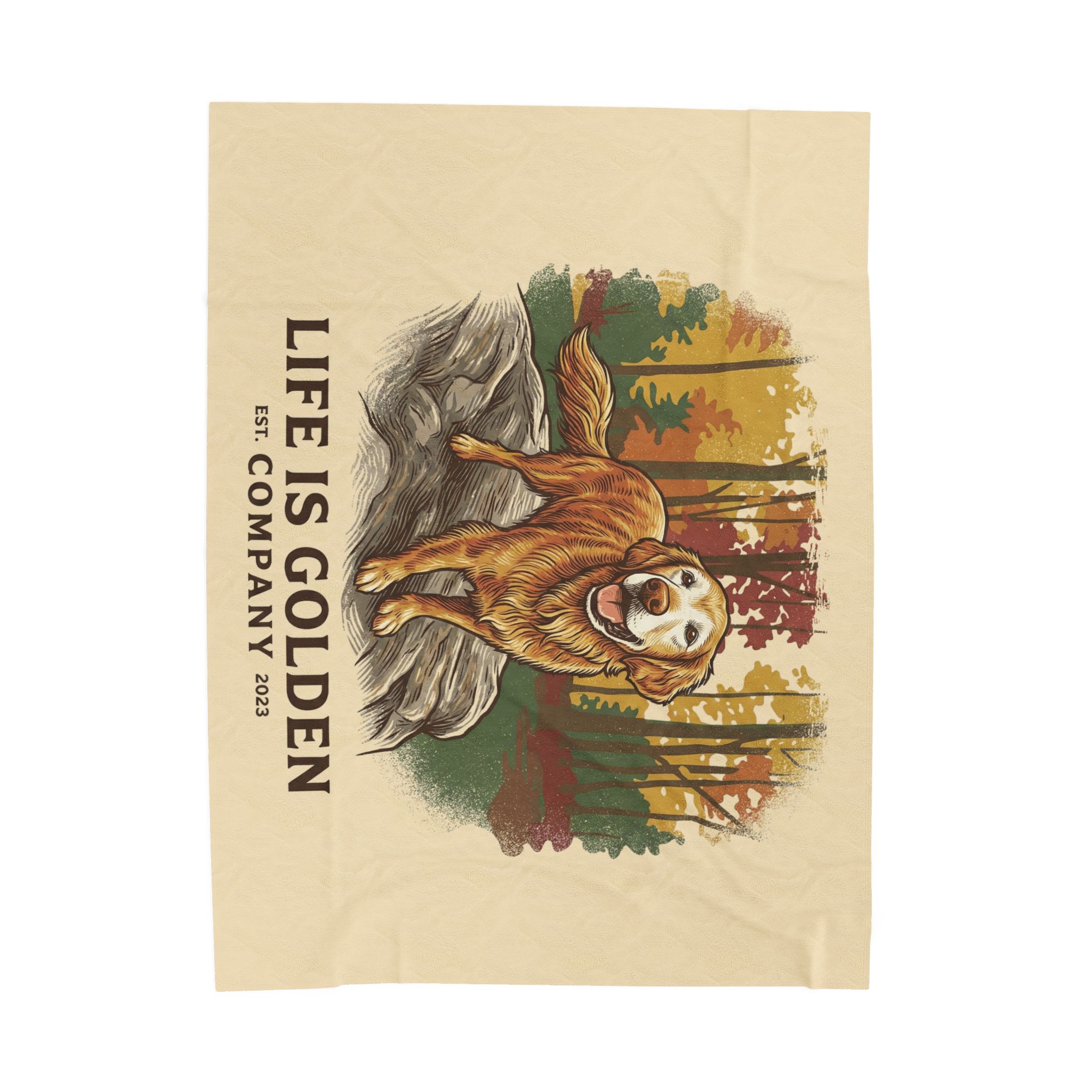 Autumn of a Golden Velveteen Plush Blanket