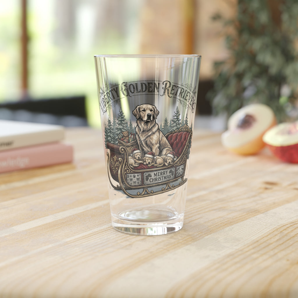 Liberty Goldens Christmas Pint Glass