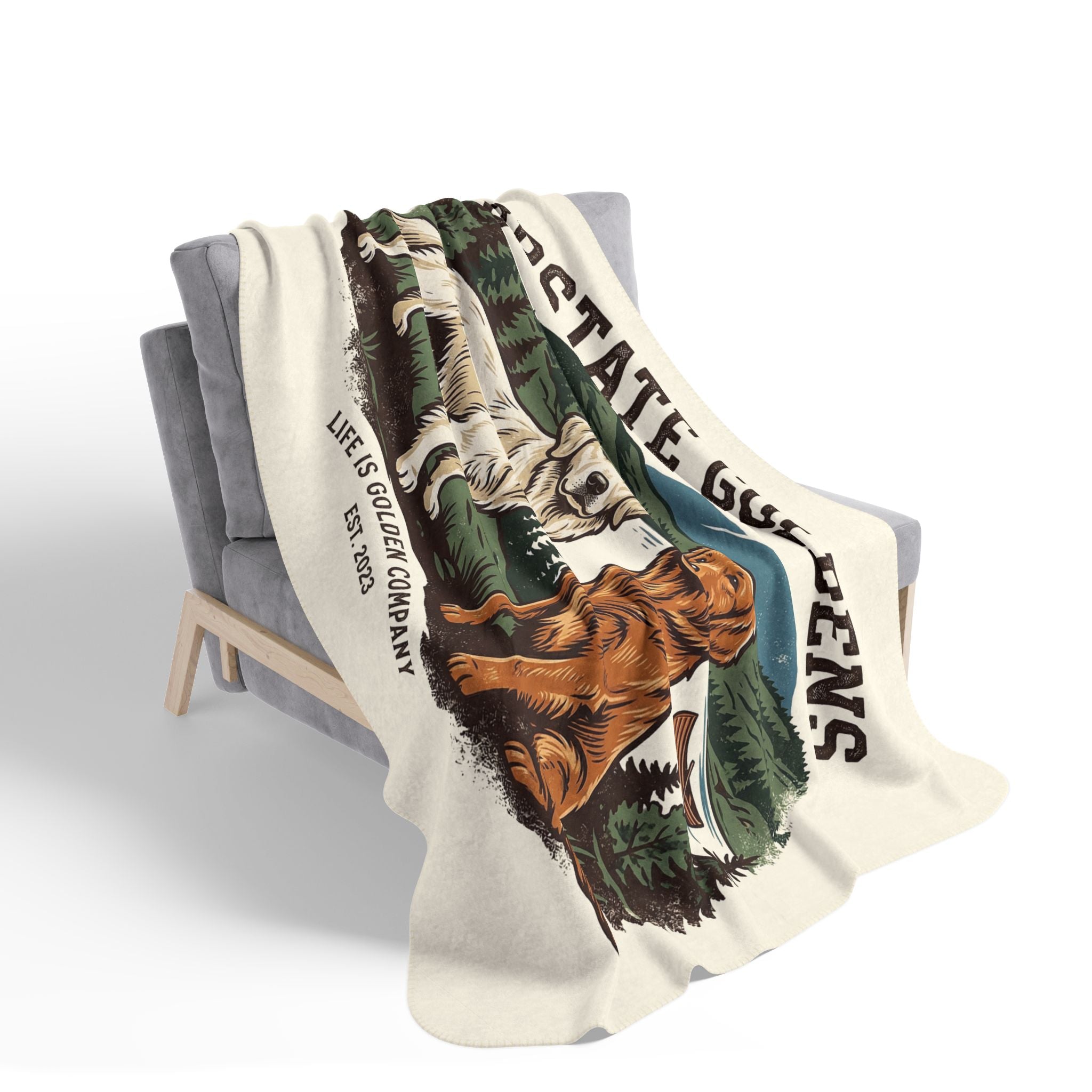 Upstate Goldens Cozy Fleece Sherpa Blanket