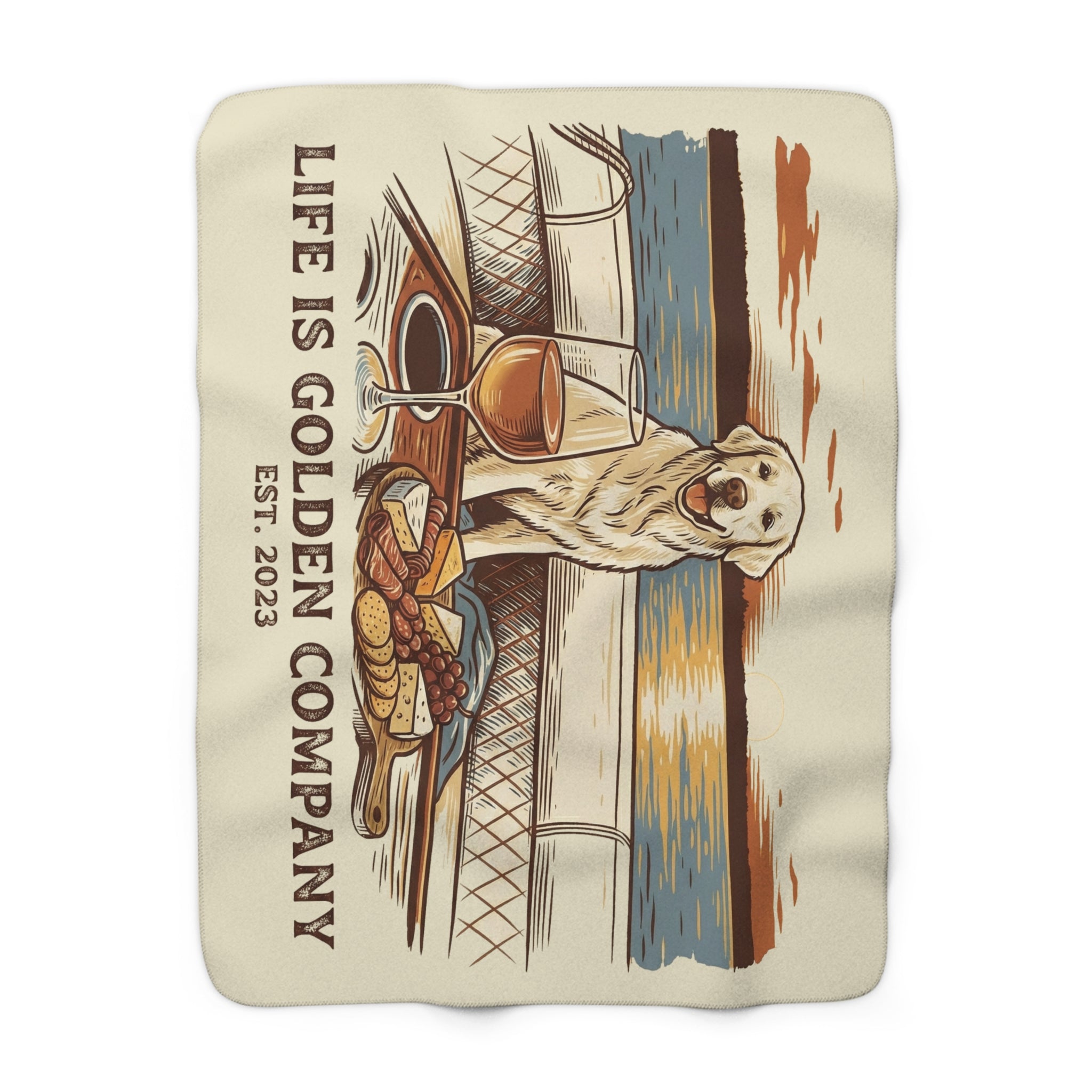 Sunset Sips &amp; Golden Trips Cozy Sherpa Fleece Blanket